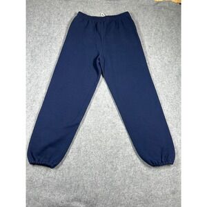Vintage Jerzees Sweatpants Mens XL Navy Blue Elastic Waist Cuffs Made in USA